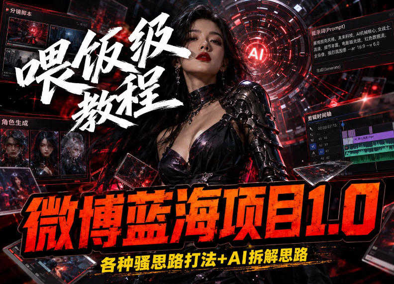 微博蓝海项目1.0_各种Sao操作整理+AI引流拆解，喂饭级教学 | 一人创业网