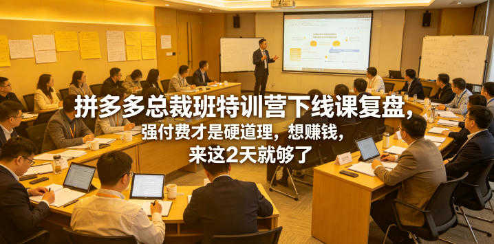 拼多多总裁班线下课复盘 - 2026年强付费高利润实战指南 | 一人创业网