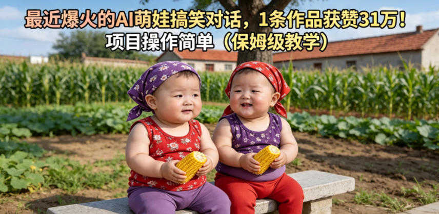 最近爆火的AI萌娃搞笑对话，1条作品获赞31W，项目操作简单（保姆级教学） | 一人创业网