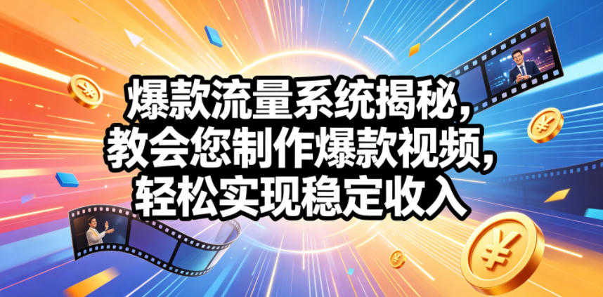 爆款流量系统揭秘 - 病毒级视频制作与变现教程 | 一人创业网
