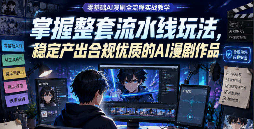 零基础AI漫剧全流程实战教程 - 2026最新指南 | 一人创业网
