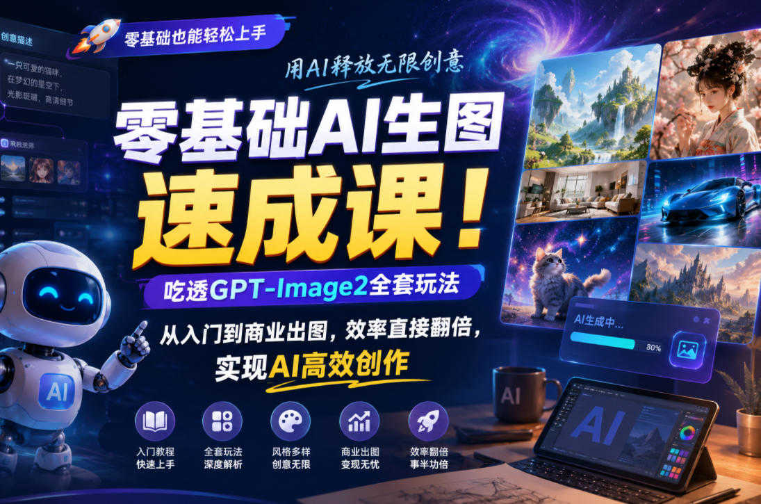 零基础GPT-Image2 AI生图速成课实战教程 - 2026最新指南 | 一人创业网