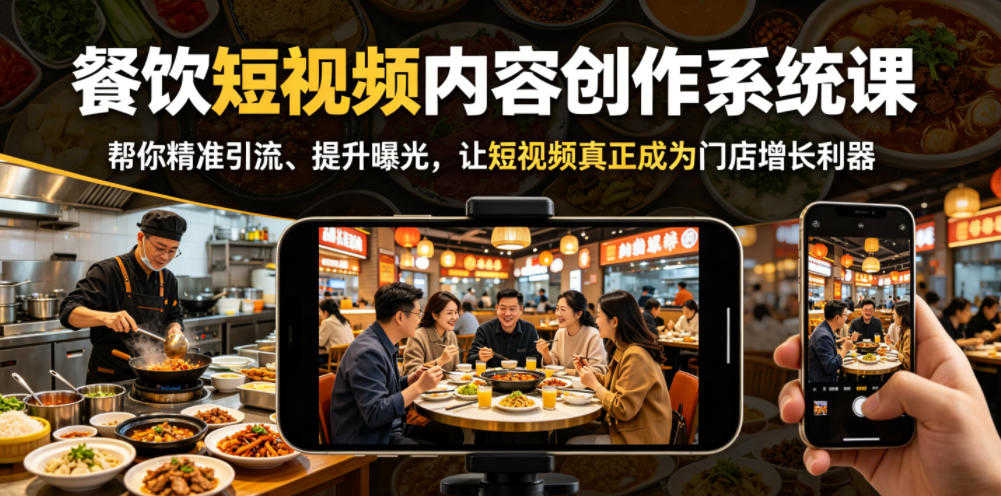 餐饮短视频内容创作系统课 - 2026最新指南 | 一人创业网