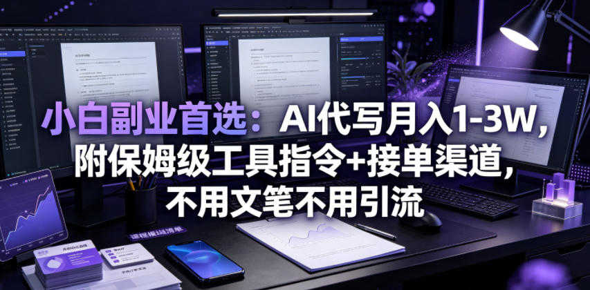AI代写月入1-3W副业教程，小白保姆级指南 | 一人创业网